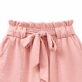 thumbnail image 5 of Babcutegg Girls High Waisted Shorts, Casual Loose Fit Tie Waist Shorts, Wide Leg Summer Shorts for Girls Ages 5-14 Pink Size 8, 5 of 5