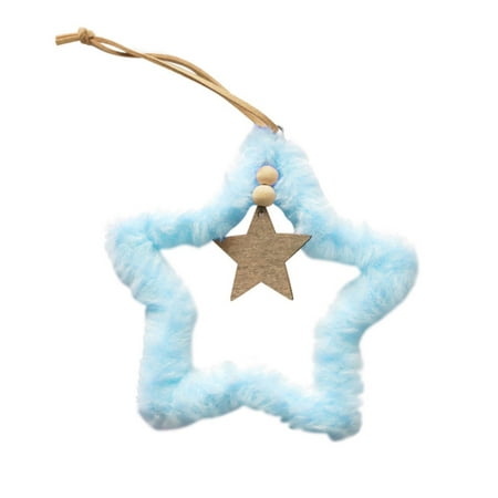 

mnjin star pendant blank wood chip multicolor christmas gift christmas tree pendant blue 1