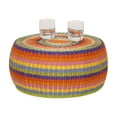 thumbnail image 4 of Household Essentials Handwoven Resin Storage Stool Ottoman, Multicolor, 4 of 5
