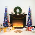 thumbnail image 3 of Fall Tree Home Decor Pop Up Tree with Lights & Timer & Modes Collapsible Tinsel Pencil Tree for Autumn Harvest Porch Thanksgiving Party Decorations Maple Leaves, 3 of 6