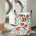 thumbnail image 5 of ZICANCN Laundry Basket Organizer, Seamless Strawberry Flower Leaf Collapsible Hamper for Bathroom Bedroom Laundry Room, Small Size, 5 of 7
