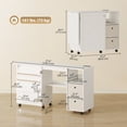 thumbnail image 3 of HOMCOM Folding Sewing Table with Power Outlet, Rolling Craft Table, White, 3 of 10
