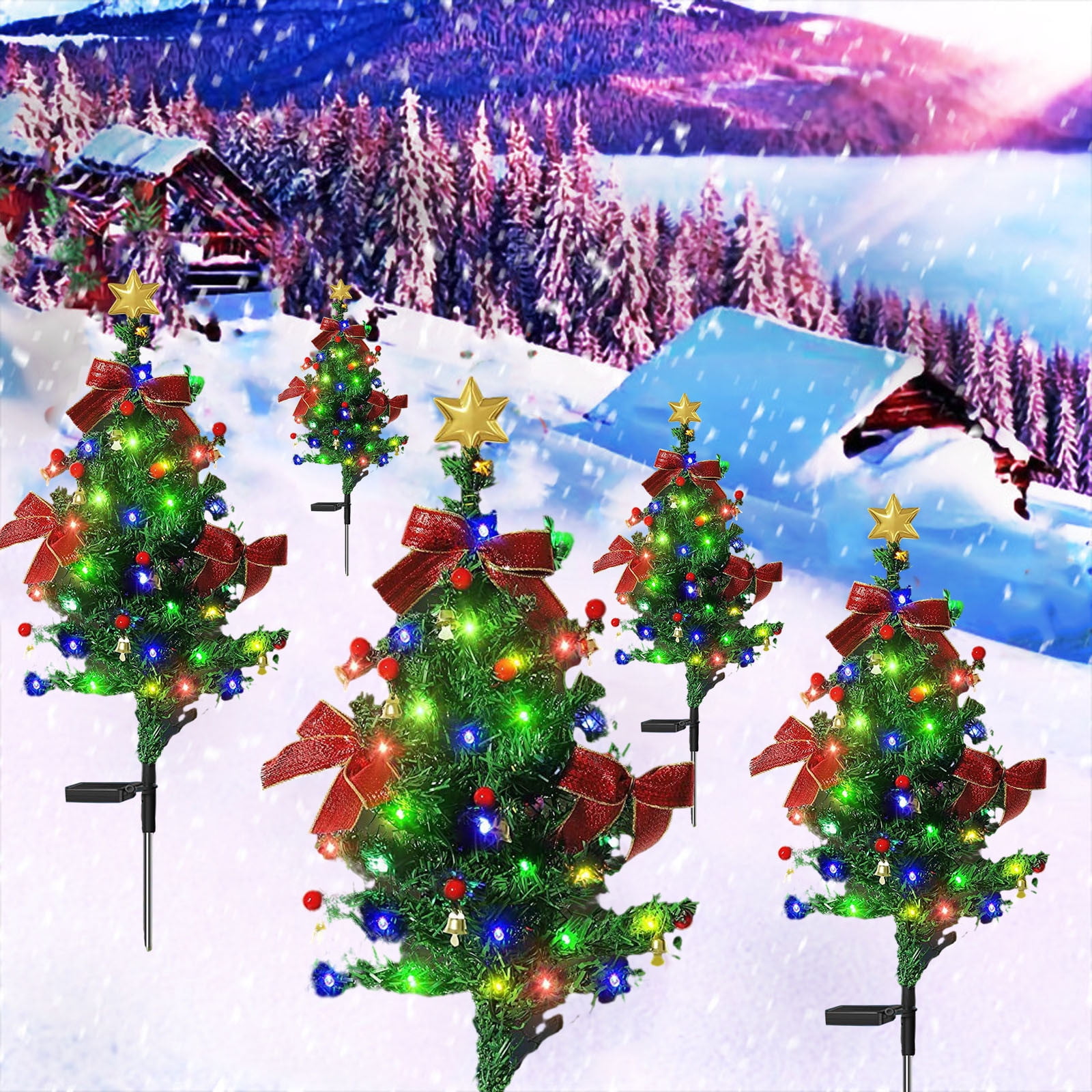 Waterproof Solar Garden Lights,Backyard Garden Patio Decor,Solar Christmas Decoration Light LED Christmas Tree Plug In Light Outdoor Garden Decoration Light