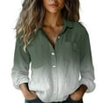 thumbnail image 2 of Gray Tshirts for Women's Long Sleeved Printed Button Down Shirt Womens Long Sleeve Tops, 2 of 5