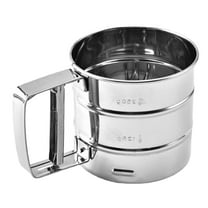 SEWCHICS Stainless Steel Manual Flour Sifter with Handle, Kitchen Powder Sieve for Baking and Cooking