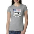 thumbnail image 1 of Wild Bobby, Ford Mustang Country USA 1964 Vintage American License Plate, Cars and Trucks, Women Slim Fit Junior Tee, Heather Grey, Small, 1 of 4