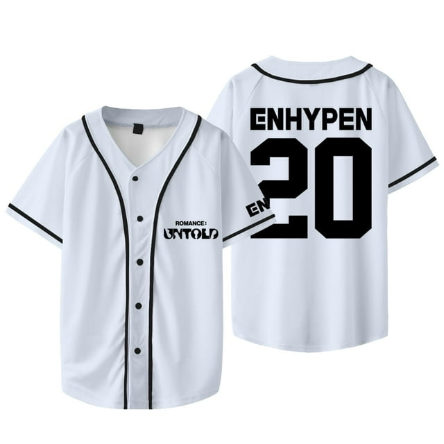 T-Shirt de Baseball K-pop ENHYPEN Walk The Line World Tour Merch Jersey Unisexe à Manches Courtes