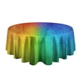 thumbnail image 5 of Colorful Tie Dye Pattern Round Tablecloth 60"x60",Wrinkle Wipeable Table Cloth for Kitchen Dining Room Picnic Patio Party, 5 of 6