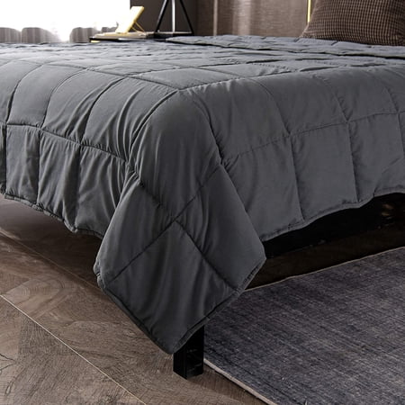 Exclusivo Mezcla Grey Weighted Blanket (48"x72" 15lbs),7-Layer Twin Size Heavy Blanket with Premium Glass Beads