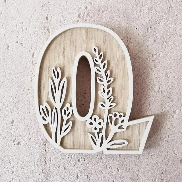 Customizable Wooden Alphabet Letters for Wall Floral Paintable Desktop Ornament and Wedding Name Signs