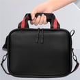 thumbnail image 2 of Bolsa De Herramientas De Gran Capacidad, Bolsa De Almacenamiento De Herramientas Negras, Superficie De Cuero Pu Portátil, Contenedor De Herramientas Impermeable Con Correa De Hombro Con Gancho Noticed TO003144-00, 2 of 7