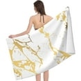 thumbnail image 3 of Gold Marble Large Beach Towel - Plush Thick Cotton Pool Towel, Adult Beach Towels, 3 of 16