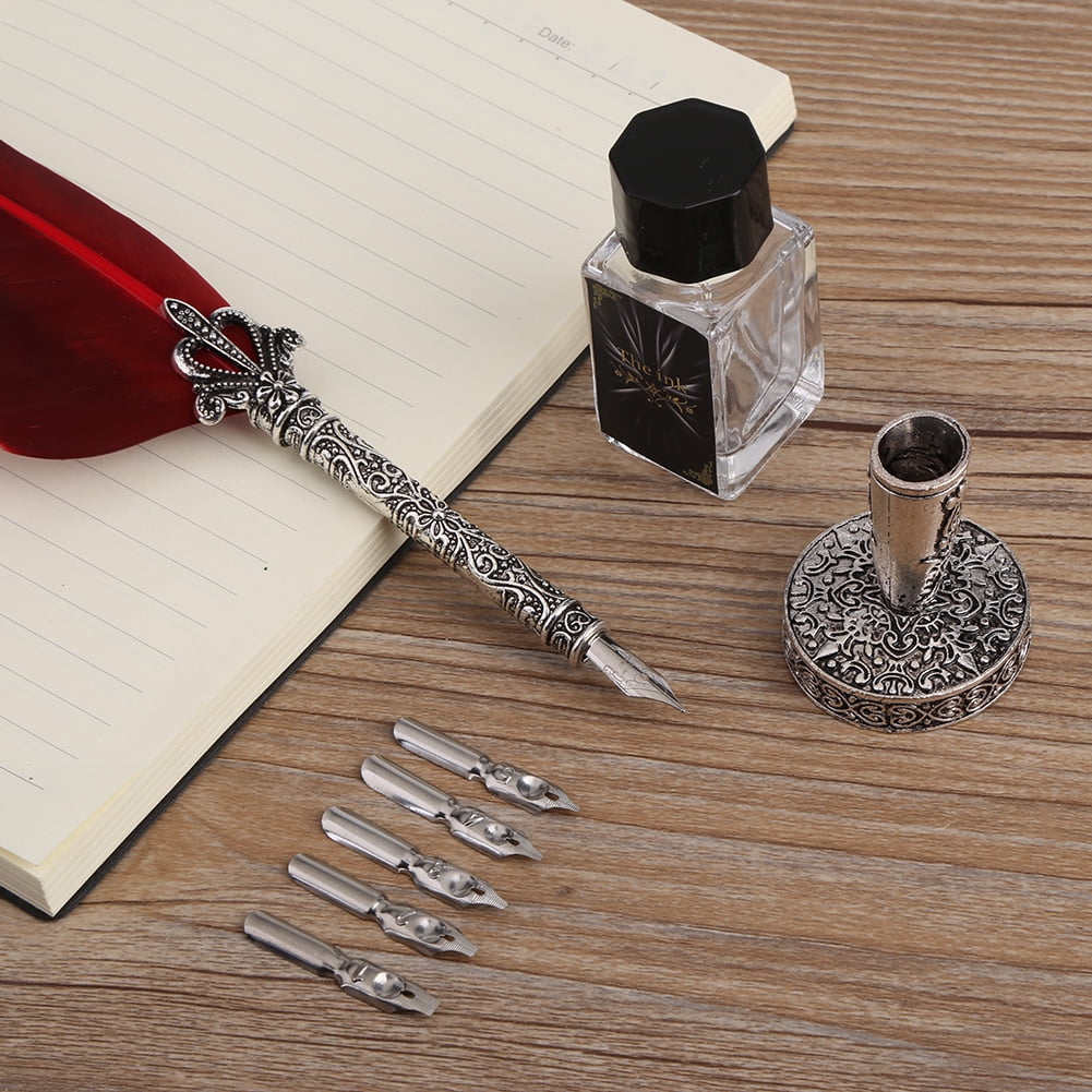 Quill Pen and Powdered Ink Set of 2