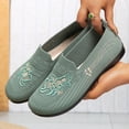 thumbnail image 7 of IEMIEMIEM Orthopedic Shoes for Women Arch Support Flower Embroidered Non Slip Slip on Work Shoes Wide Mesh Stretch House Shoes Comfortable 2026 Orthopedic Shoes Green 9 Wide, 7 of 7