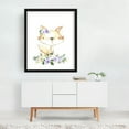 thumbnail image 3 of Baby Fox, Forest Animals, Woodland Animals, Boho, Purple Flowers, Gender Neutral Nursery - Illustration Fox Watercolor Floral Animal Whimsical Flowers Black Framed Wall Art Print 9 x 12 inches, 3 of 4