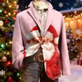thumbnail image 2 of yuCgh Men's Ugly Christmas Corduroy Suit Jacket with Warm Pockets, Cardigan for Casual Holiday Fashion, Fun Print for Celebrations,Pink L, 2 of 6