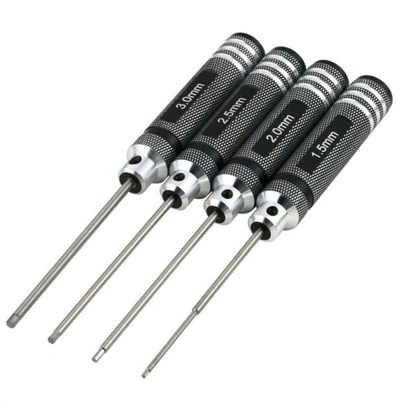 Screw Driver Tools Kit 4-in-1 Hex Screw Driver Screwdriver Tools Kit for Rc Helicopter /Plane /Car (Black)