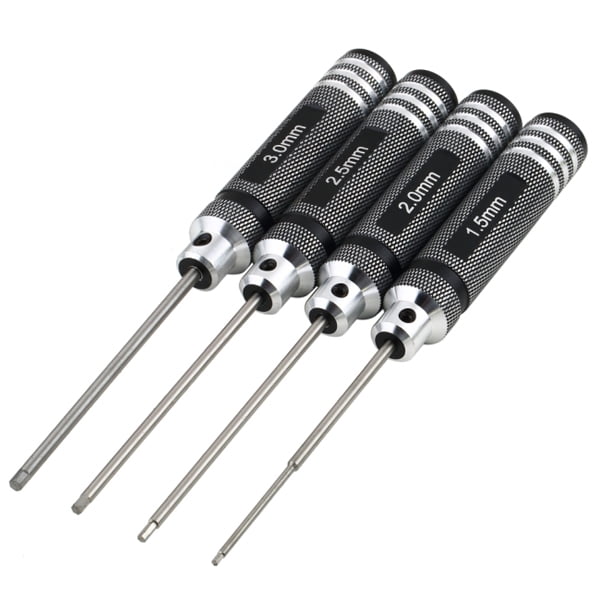 Screw Driver Tools Kit 4-in-1 Hex Screw Driver Screwdriver Tools Kit for Rc Helicopter /Plane /Car (Black)