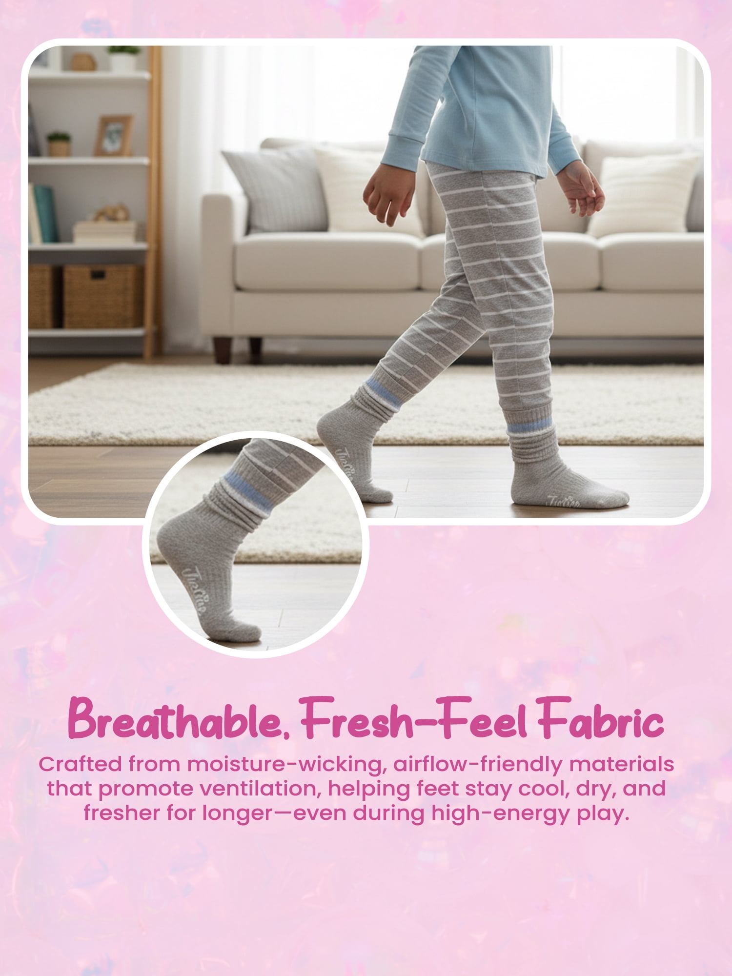Justice Slouch Boot Socks for Girls, Warm Cozy Socks for Daily Wear, 4 pk Pink