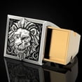 thumbnail image 3 of Two Sets of Vintage Lion Rings: European American Unisex Alloy Rings with Artificial Gemstones/Semi-Precious Stone Inlay, 3 of 5