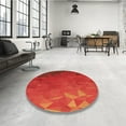 thumbnail image 4 of Ahgly Company Machine Washable Indoor Round Transitional Lava Red Area Rugs, 6' Round, 4 of 7