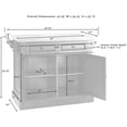 thumbnail image 5 of Crosley Oxford Butcher Block Top Kitchen Island with Stools in White, 5 of 5