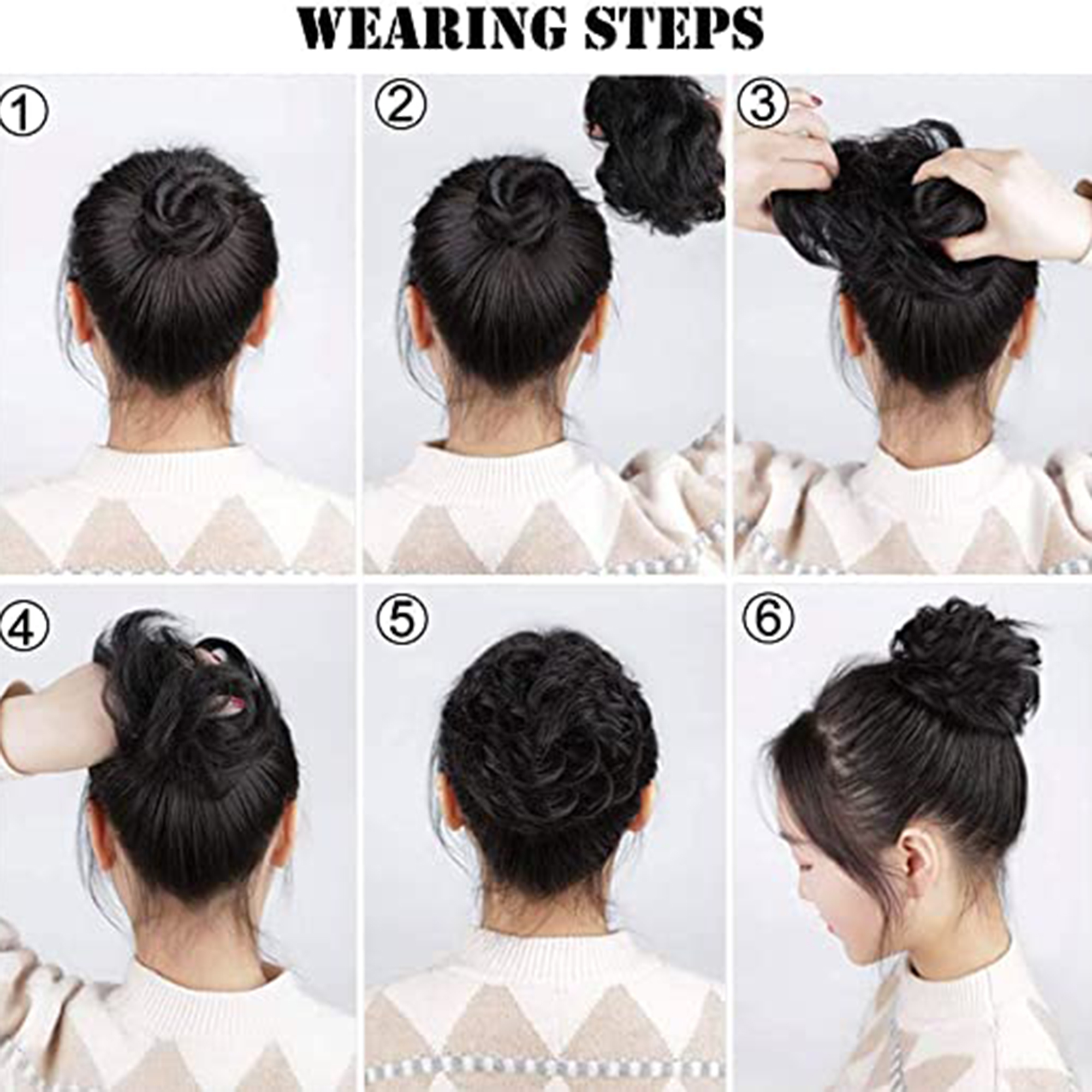 SAYFUT Curly Messy Hair Bun Extension Ponytail Hairpiece-Synthetic Chignon Hairpiece Wrap Messy Hair Bun Donut Hair Chignons Hair Piece for women ( 12 Colors,44g) - image 4 of 7