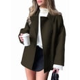 thumbnail image 2 of Female Trench Coat Long Sleeve Lapel Casual Jackets Winter Outerwear Army Green XS, 2 of 9