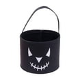 thumbnail image 1 of Bolsa de dulces de Halloween, suministros para fiestas, reutilizable, portátil, hecha a mano, bolsa de mano para dulces, para la entrada, sala de Negro, 1 of 8