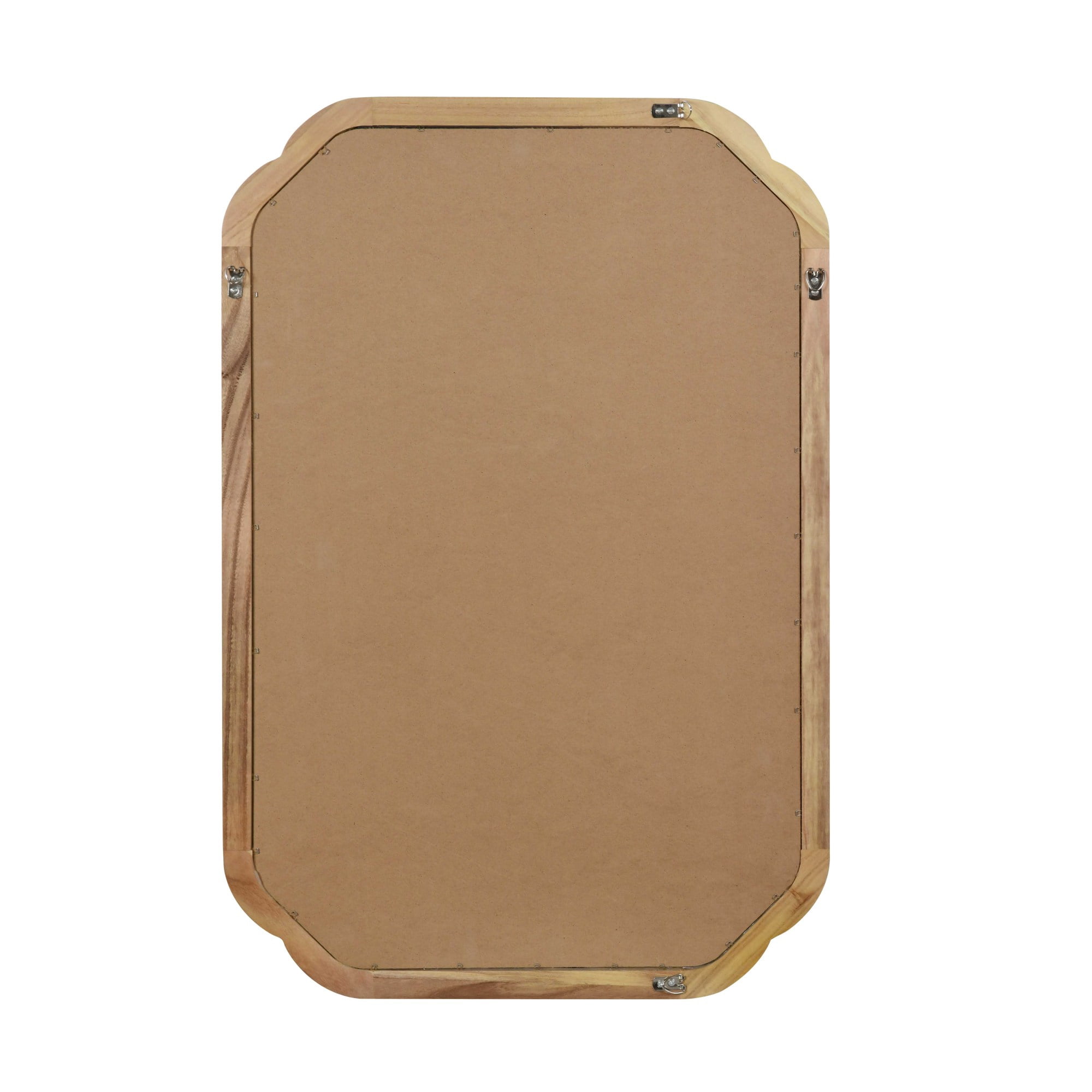 Leumius 24"x 36" Decorative Mirror, Solid Wood Frame Rounded Corner Mirror for Bedroom Bathroom Living Room Entryway Natural