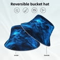 thumbnail image 2 of Sikiie Ice Blue Fire Wolf Reflective Double-Sided Bucket Hat, Sun Hat, for Gardening, Beaching, Camping, Hiking, Fishing, 2 of 6