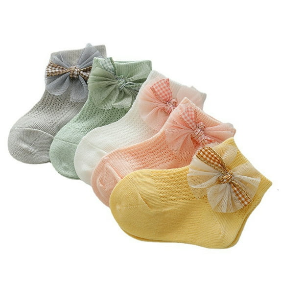 Baby Sweetie Girls Mesh Bowknots Frilly Ankle Crew Socks Toddler Lace Plaid Ribbed Dress Socks