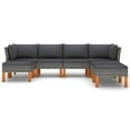 thumbnail image 2 of Reem 7pc Modular Sofa and Ottoman Set, Rattan Frame, Gray Polyester, 2 of 5