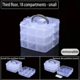 thumbnail image 4 of Caja de almacenamiento de plástico con compartimento apilable ajustable con mango transparente de 3 niveles para organizar sellos, joyas y accesorios, 4 of 5