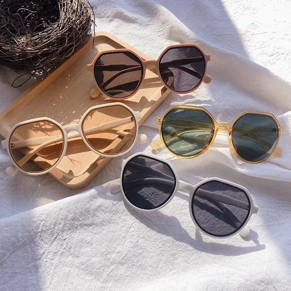 ibiyuan Sunglasses Over Glasses Women Round Sunglasses Solid Color Color Blocking Fashion Sunglasses UV400 Protection For Women Men