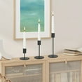 thumbnail image 4 of Set of 3 Black Candlestick Holders Black Candle Holder Black Taper Candle Holders Candle Holders Decorative Candlestick Holder for Home Decor, Wedding, Dinning, Party, Anniversary (Black), 4 of 7