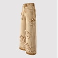 thumbnail image 4 of EnJoCho Girls Kids Cute Baggy Wide Leg Straight Denim Jeans Pants Star Elastic Waist High Ri𝗌e Tween Prep𝗉y 𝖸𝟤𝖪 Trousers Bottoms, 4 of 8
