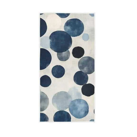 Blue and Gray Circle Face Towel Absorbent Hand Towels Bath Sport Gym
