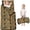 Camo and Branch Brown Pattern, variant on Multicolor Cat and Flower White Pattern Teens Toddler Nap Mat with Pillow, Sleeping Mat Bag for Preschool Daycare 59"x22"