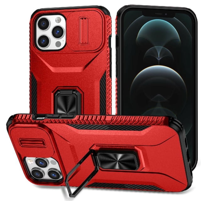Funda para GANGXUN iPhone 12 Pro Max - Soporte metálico, Función magnética, Rojo