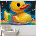 thumbnail image 5 of RKSupls Tapestry Wall Hanging Art, Yellow Rubber Duck Rainbow Float Tapestry Decoration for Daily Bedroom, Dorm, Living Room, Apartment Hallway Home Decor, 5 of 5