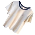 thumbnail image 4 of Camiseta de cuello redondo camiseta informal de manga corta para mujer de tejido de poliéster para interiores y exteriores ANGGREK  Otros, 4 of 8