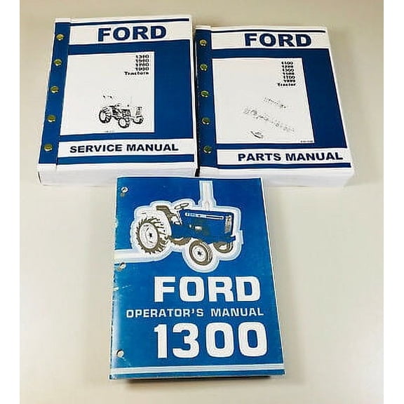Ford 1300 Tractor Service Parts Operators Manual Owners Repair Catalog Set
