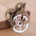 thumbnail image 4 of Unisex hecho a mano Vintage Steampunk reloj engranaje ajustable bronce Punk Dorado + plata Sunnimix  Anillo Steampunk Gears, 4 of 7