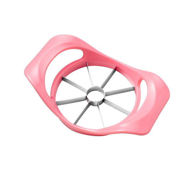 KDJ 8-Blade Fruit Slicer Stainless Steel Ultra-Sharp Corer Kitchen Tool with Ergonomic Handle for Apples Pears Oranges Lemons - Easy to Use Versatile Gadget (Pink)
