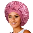 thumbnail image 2 of Gorro de satén para mujer, gorro para dormir liso, banda elástica para atar, gorro de ducha de noche, gorro ajustable para la cabeza del pelo para mujer, 2 of 4