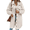 Khaki, variant on Cuteduck Women's Long Sleeve Fleece Coat Lapel Button Down Long Cardigan Jackets Warm Winter Outwear S-XL