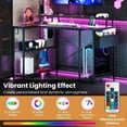 thumbnail image 4 of Auranook 48" L-Shaped Gaming Desk w/LED Lights & Power Outlets Storage Shelves, 4 of 9