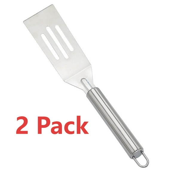 Qocolhg 2 Pack Stainless Steel Mini Brownie Spatula with Non-Slip Handle for Flipping, Cooking and Baking, Small Spatula Serving Brownie Spatula, Pancakes Desserts Cookie Eggs Lasagna