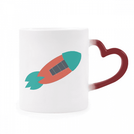 

Universe Alien Monster Rocket Heat Sensitive Mug Red Color Changing Stoneware Cup